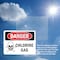 Signmission Chlorine Gas Danger Sign, Plastic, 10in W x 7in L, 2PK OS-2PACK-DS-P-710-L-2000 - alternate 3